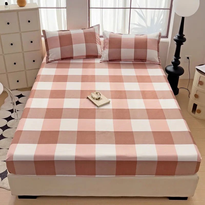 The Southern Atelier – Elegant Patterned Grid Fitted Sheet Set for Comfort and Style, with Timeless Charm - The Southern AtelierSKU_1769007933017_185