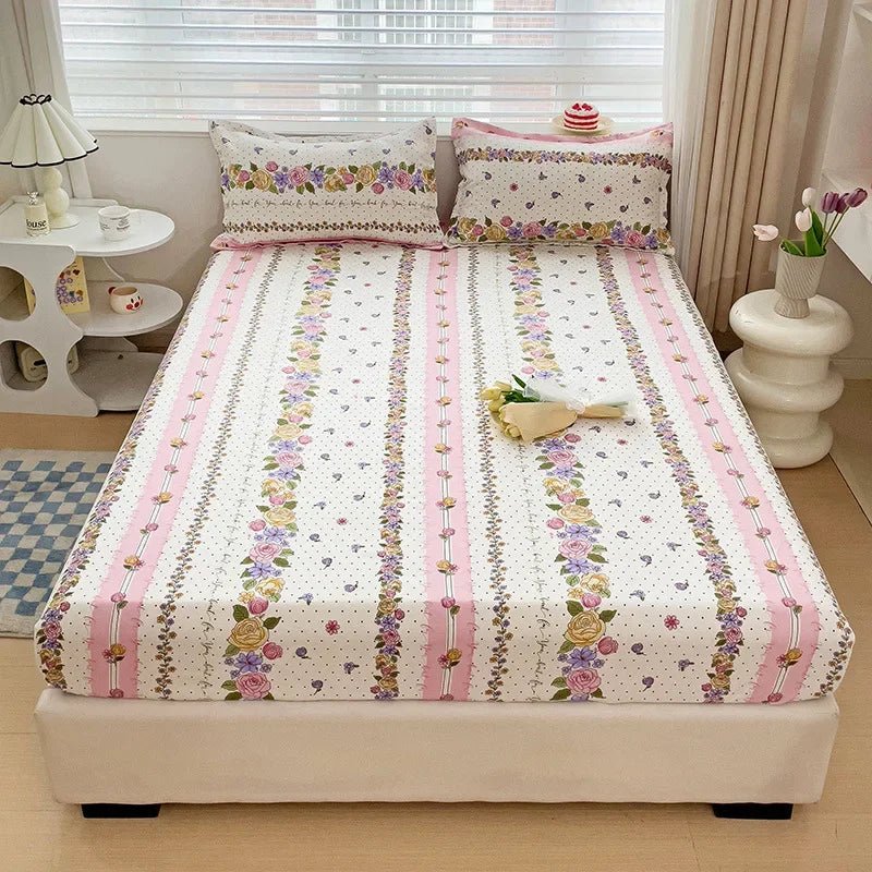 The Southern Atelier – Elegant Patterned Grid Fitted Sheet Set for Comfort and Style, with Timeless Charm - The Southern AtelierSKU_1769007933017_471