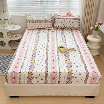 The Southern Atelier – Elegant Patterned Grid Fitted Sheet Set for Comfort and Style, with Timeless Charm - The Southern AtelierSKU_1769007933017_471