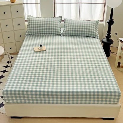 The Southern Atelier – Elegant Patterned Grid Fitted Sheet Set for Comfort and Style, with Timeless Charm - The Southern AtelierSKU_1769007933017_508