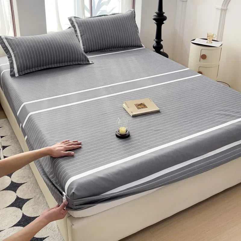 The Southern Atelier – Elegant Patterned Grid Fitted Sheet Set for Comfort and Style, with Timeless Charm - The Southern AtelierSKU_1769007933017_541