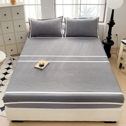 The Southern Atelier – Elegant Patterned Grid Fitted Sheet Set for Comfort and Style, with Timeless Charm - The Southern AtelierSKU_1769007933017_541