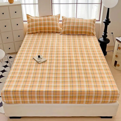 The Southern Atelier – Elegant Patterned Grid Fitted Sheet Set for Comfort and Style, with Timeless Charm - The Southern AtelierSKU_1769007933017_665