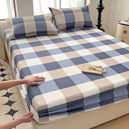 The Southern Atelier – Elegant Patterned Grid Fitted Sheet Set for Comfort and Style, with Timeless Charm - The Southern AtelierSKU_1769007933017_902