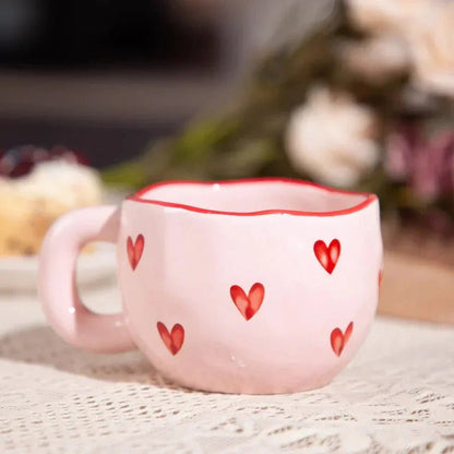 The Southern Atelier – Elegant Pink Heart - Embellished Ceramic Mug for a Romantic Touch - The Southern AtelierSKU_1775450188619_784