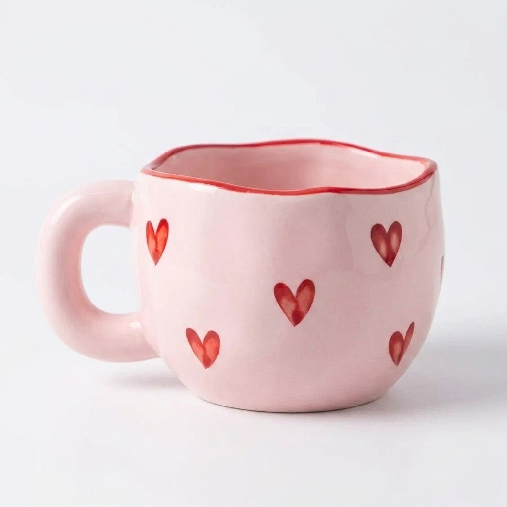 The Southern Atelier – Elegant Pink Heart - Embellished Ceramic Mug for a Romantic Touch - The Southern AtelierSKU_1775450188619_784