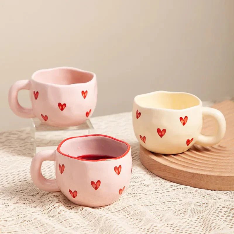 The Southern Atelier – Elegant Pink Heart - Embellished Ceramic Mug for a Romantic Touch - The Southern AtelierSKU_1775450188619_784