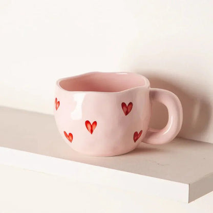 The Southern Atelier – Elegant Pink Heart - Embellished Ceramic Mug for a Romantic Touch - The Southern AtelierSKU_1775450188619_784
