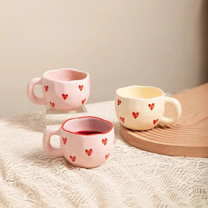 The Southern Atelier – Elegant Pink Heart - Embellished Ceramic Mug for a Romantic Touch - The Southern AtelierSKU_1775450188619_784