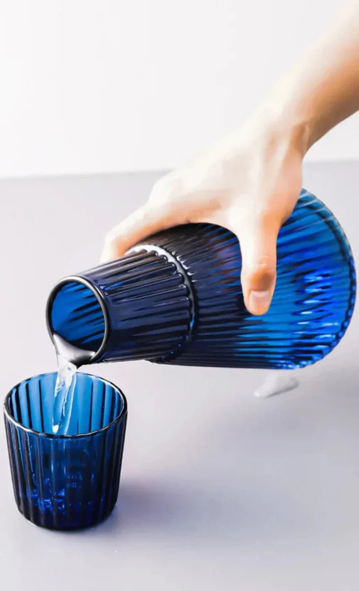 The Southern Atelier – Elegant Pleated Glass Carafe and Cup Ensemble for a Serene Ambiance - The Southern AtelierSKU_1763118723802_914