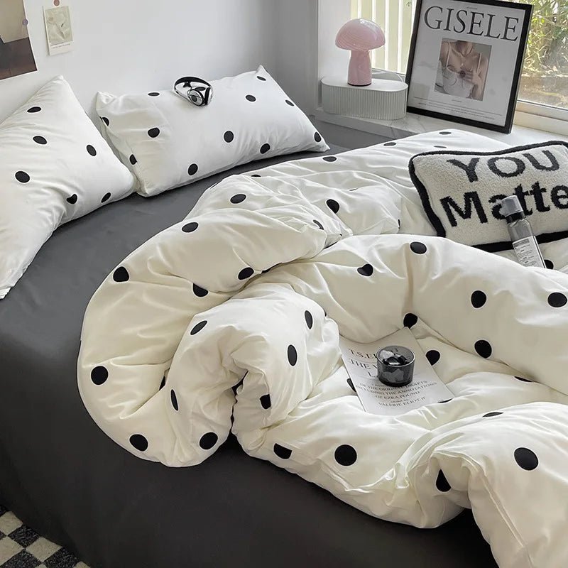 The Southern Atelier – Elegant Polka Dot Striped Bedding Set for Summer Bliss with Timeless Charm - The Southern AtelierSKU_1769008012467_285