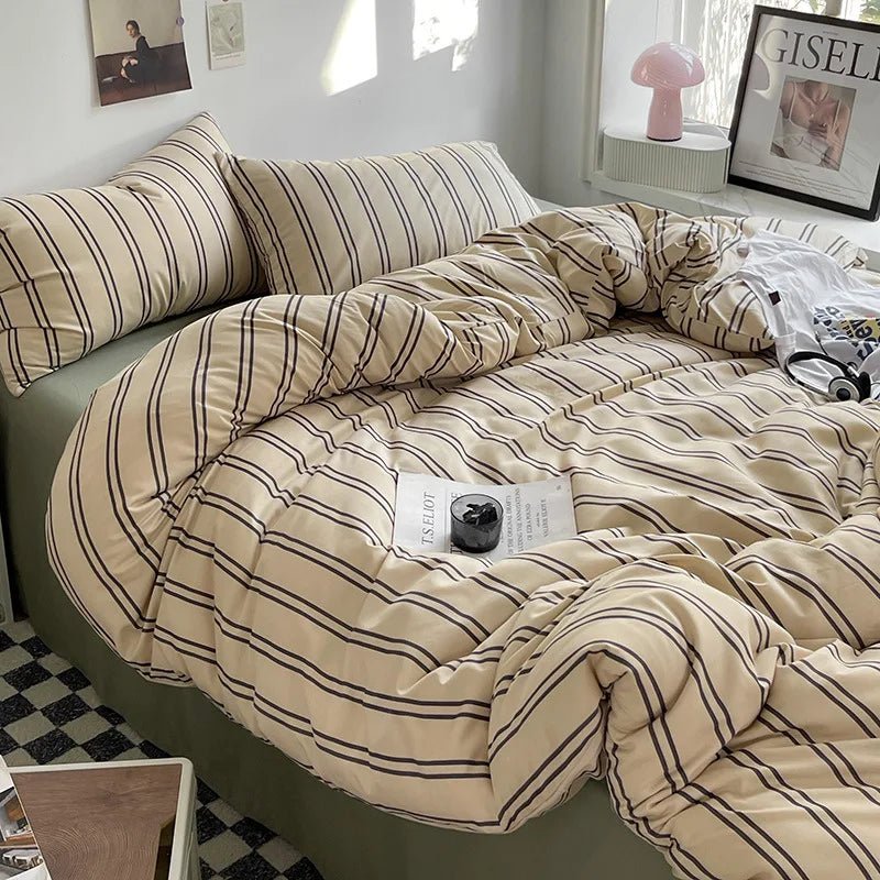 The Southern Atelier – Elegant Polka Dot Striped Bedding Set for Summer Bliss with Timeless Charm - The Southern AtelierSKU_1769008012467_599