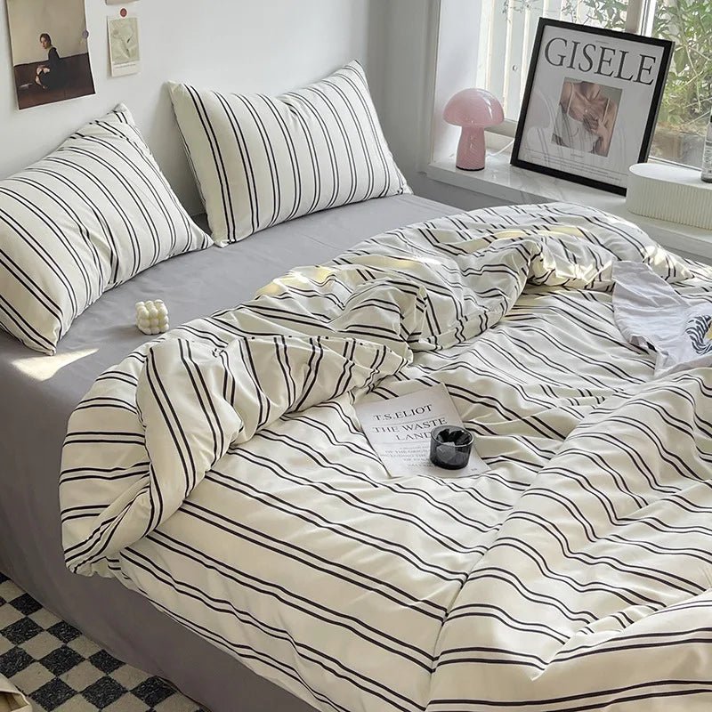 The Southern Atelier – Elegant Polka Dot Striped Bedding Set for Summer Bliss with Timeless Charm - The Southern AtelierSKU_1769008012467_833