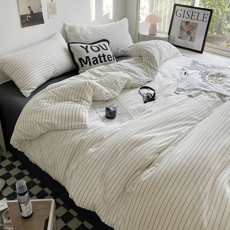 The Southern Atelier – Elegant Polka Dot Striped Bedding Set for Summer Bliss with Timeless Charm - The Southern AtelierSKU_1769008012467_967