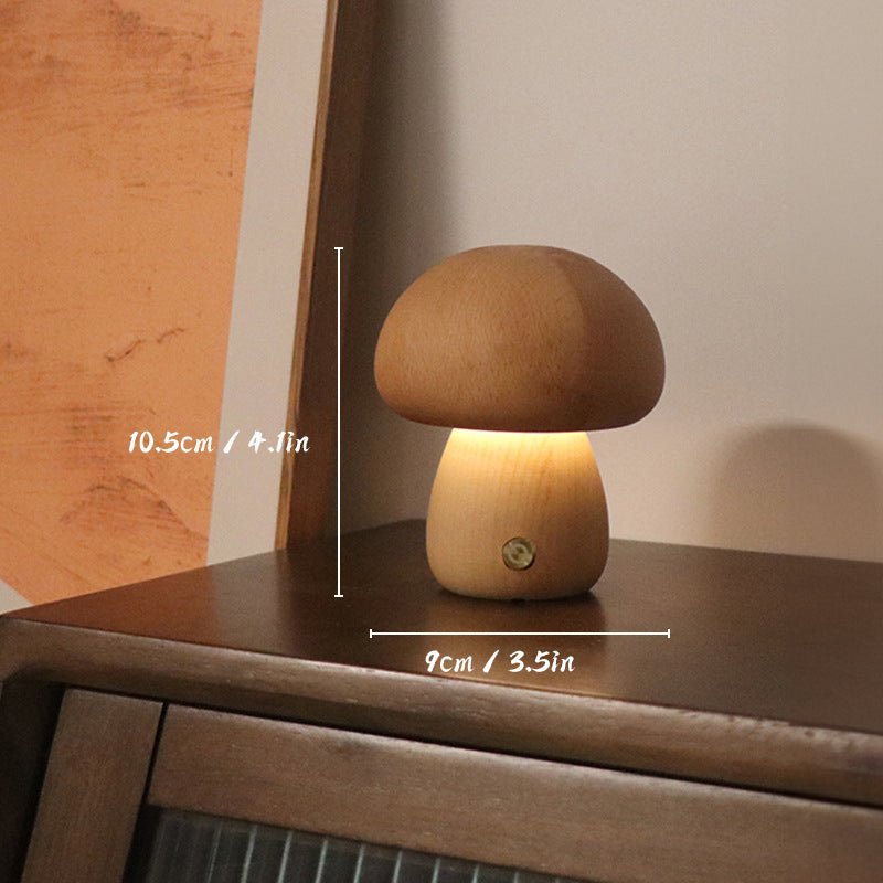 The Southern Atelier – Elegant Rechargeable Wooden Mushroom Lamp for a Serene Ambiance - The Southern AtelierSKU_1763119159330_239