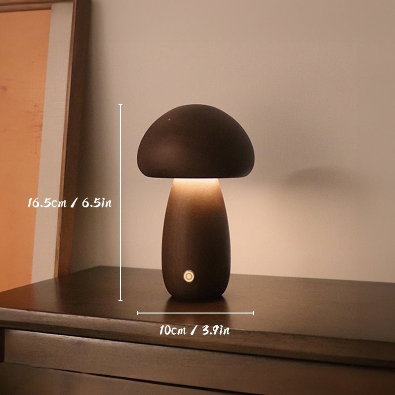 The Southern Atelier – Elegant Rechargeable Wooden Mushroom Lamp for a Serene Ambiance - The Southern AtelierSKU_1763119159330_239