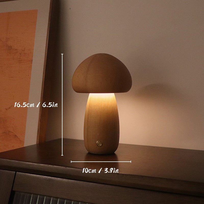 The Southern Atelier – Elegant Rechargeable Wooden Mushroom Lamp for a Serene Ambiance - The Southern AtelierSKU_1763119159330_239