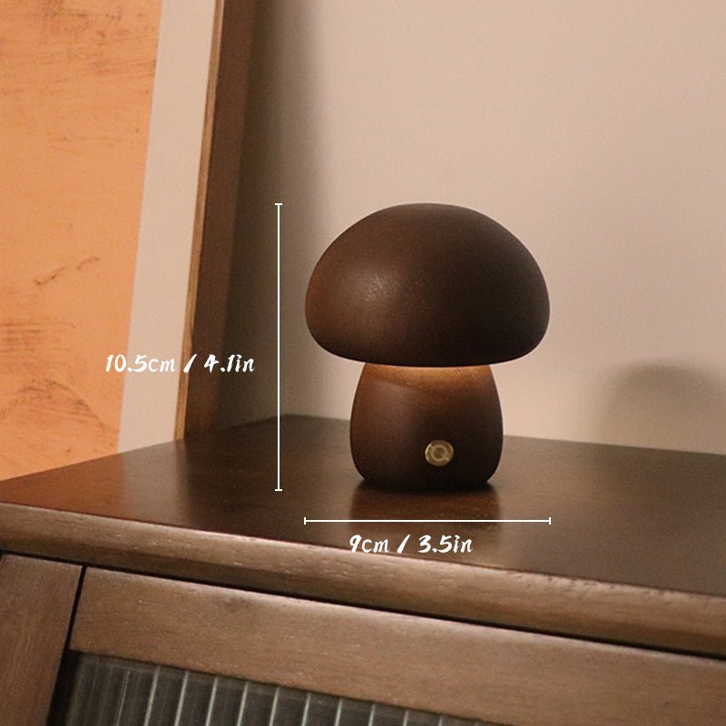 The Southern Atelier – Elegant Rechargeable Wooden Mushroom Lamp for a Serene Ambiance - The Southern AtelierSKU_1763119159330_239