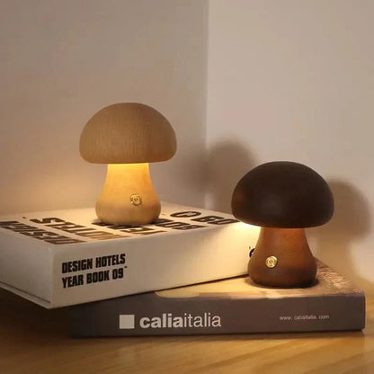 The Southern Atelier – Elegant Rechargeable Wooden Mushroom Lamp for a Serene Ambiance - The Southern AtelierSKU_1763119159330_764