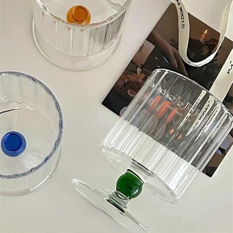 The Southern Atelier – Elegant Rippled Glass Goblet in Soft Hues for a Refined Dining Experience - The Southern AtelierSKU_1763119290849_321