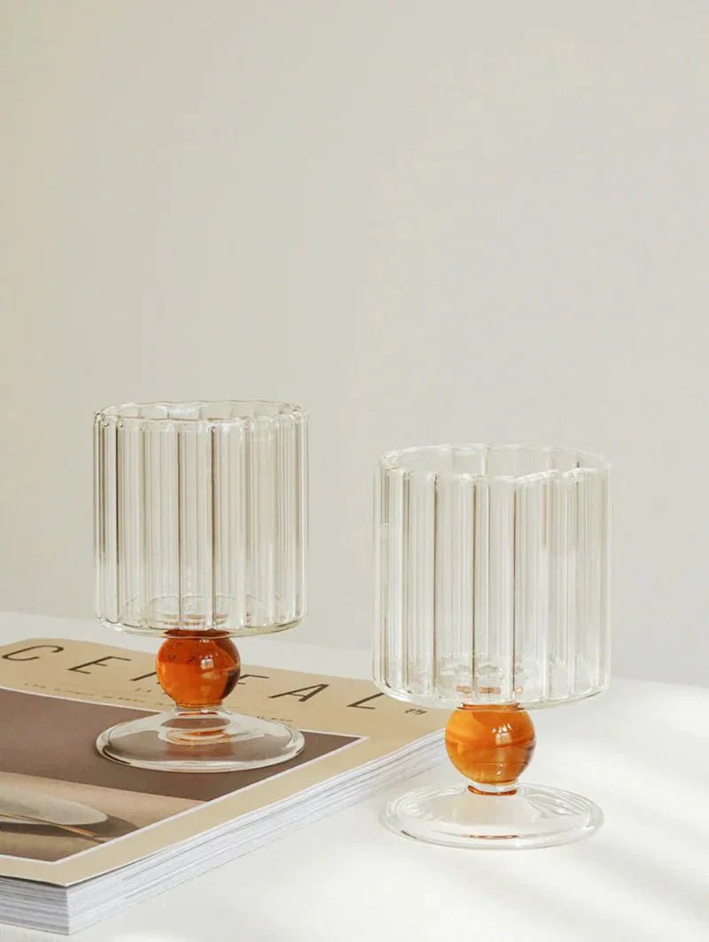 The Southern Atelier – Elegant Rippled Glass Goblet in Soft Hues for a Refined Dining Experience - The Southern AtelierSKU_1763119290849_891