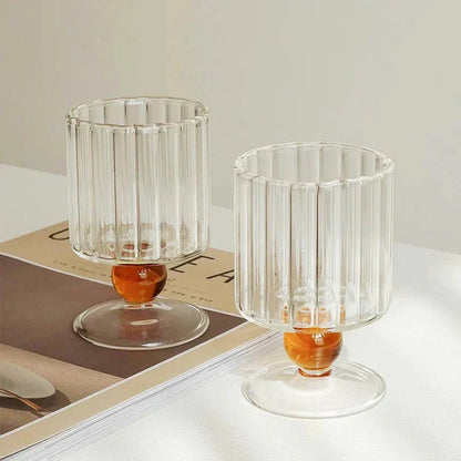 The Southern Atelier – Elegant Rippled Glass Goblet in Soft Hues for a Refined Dining Experience - The Southern AtelierSKU_1763119290849_891