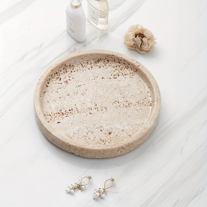 The Southern Atelier – Elegant Round Marble Jewelry Tray for Stylish Entertaining and Timeless Charm - The Southern AtelierSKU_1763118632586_512