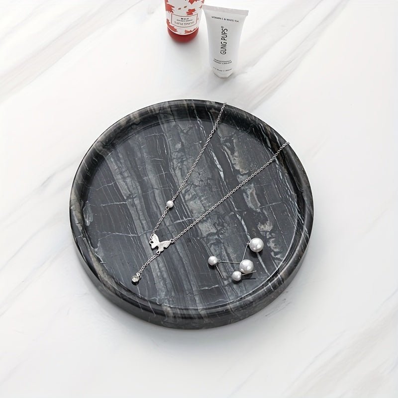 The Southern Atelier – Elegant Round Marble Jewelry Tray for Stylish Entertaining and Timeless Charm - The Southern AtelierSKU_1763118632586_716