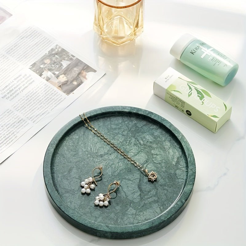 The Southern Atelier – Elegant Round Marble Jewelry Tray for Stylish Entertaining and Timeless Charm - The Southern AtelierSKU_1763118632586_716
