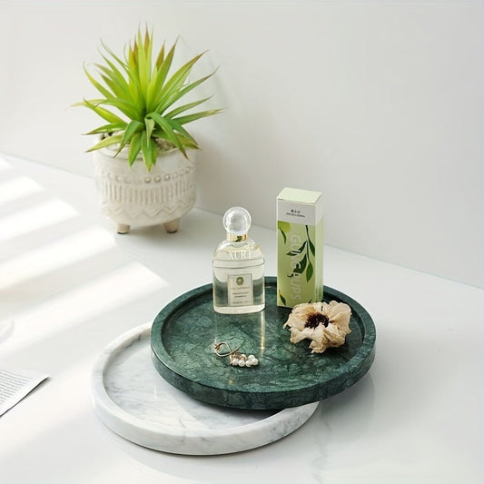 The Southern Atelier – Elegant Round Marble Jewelry Tray for Stylish Entertaining and Timeless Charm - The Southern AtelierSKU_1763118632586_716