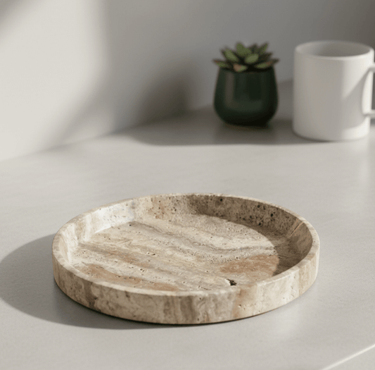The Southern Atelier – Elegant Round Travertine Jewelry Tray for a Serene Ambiance - The Southern AtelierSKU_1763118645036_32