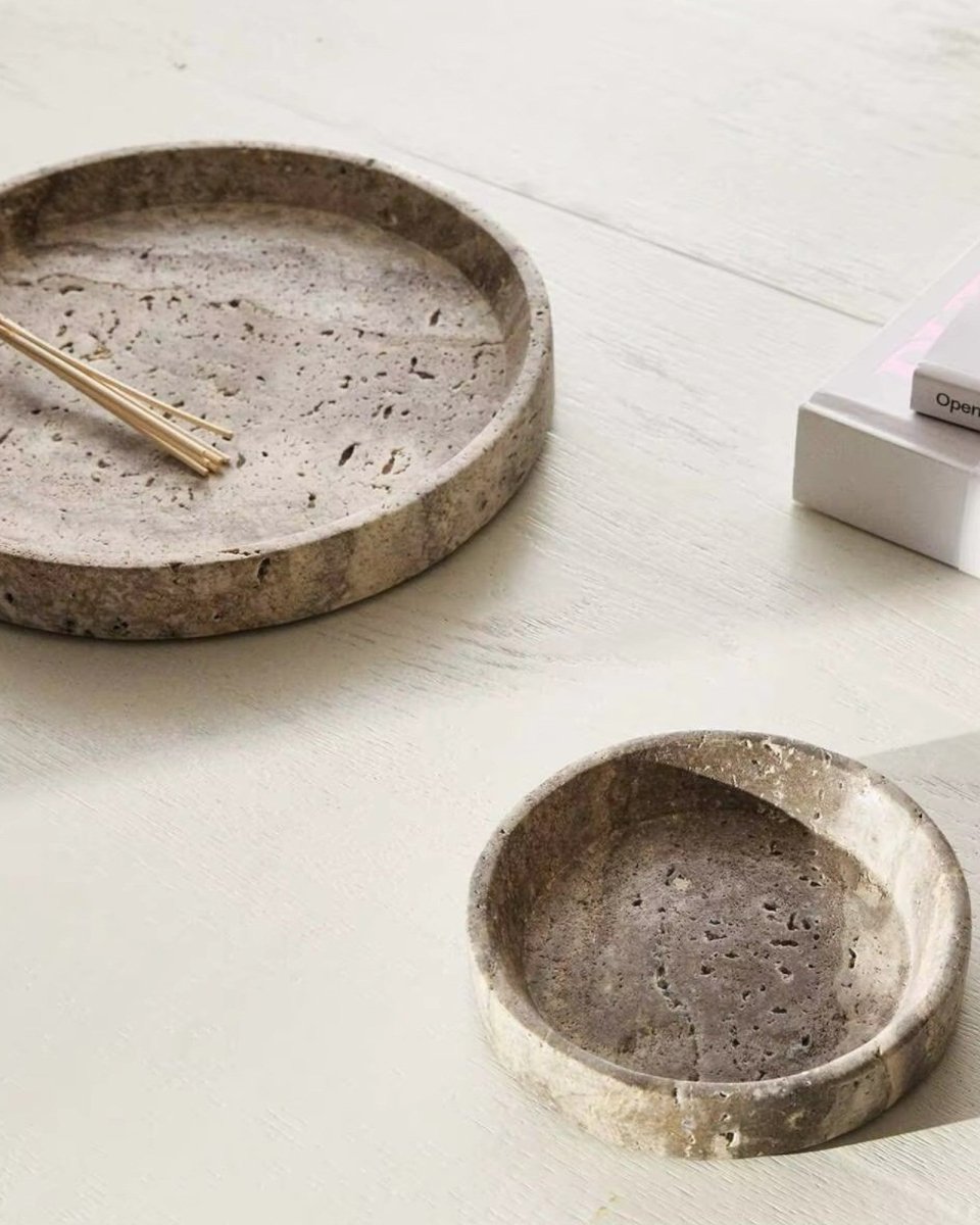 The Southern Atelier – Elegant Round Travertine Jewelry Tray for a Serene Ambiance - The Southern AtelierSKU_1763118645036_32