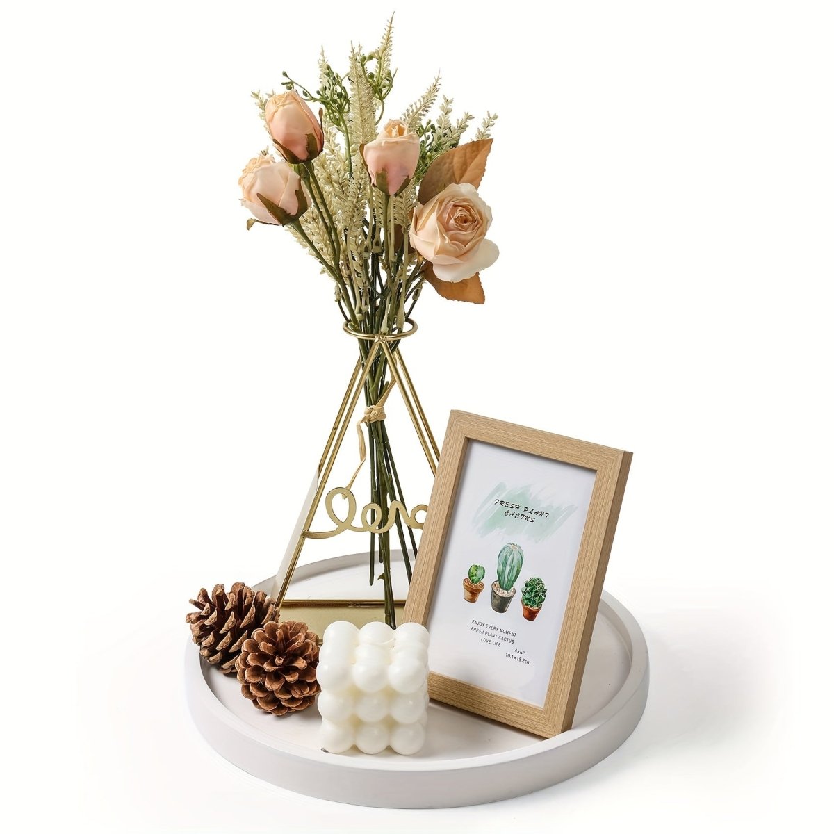 The Southern Atelier – Elegant Round Wooden Bowl for Candle Display, Infusing Warmth and Style - The Southern AtelierSKU_1763118629966_979