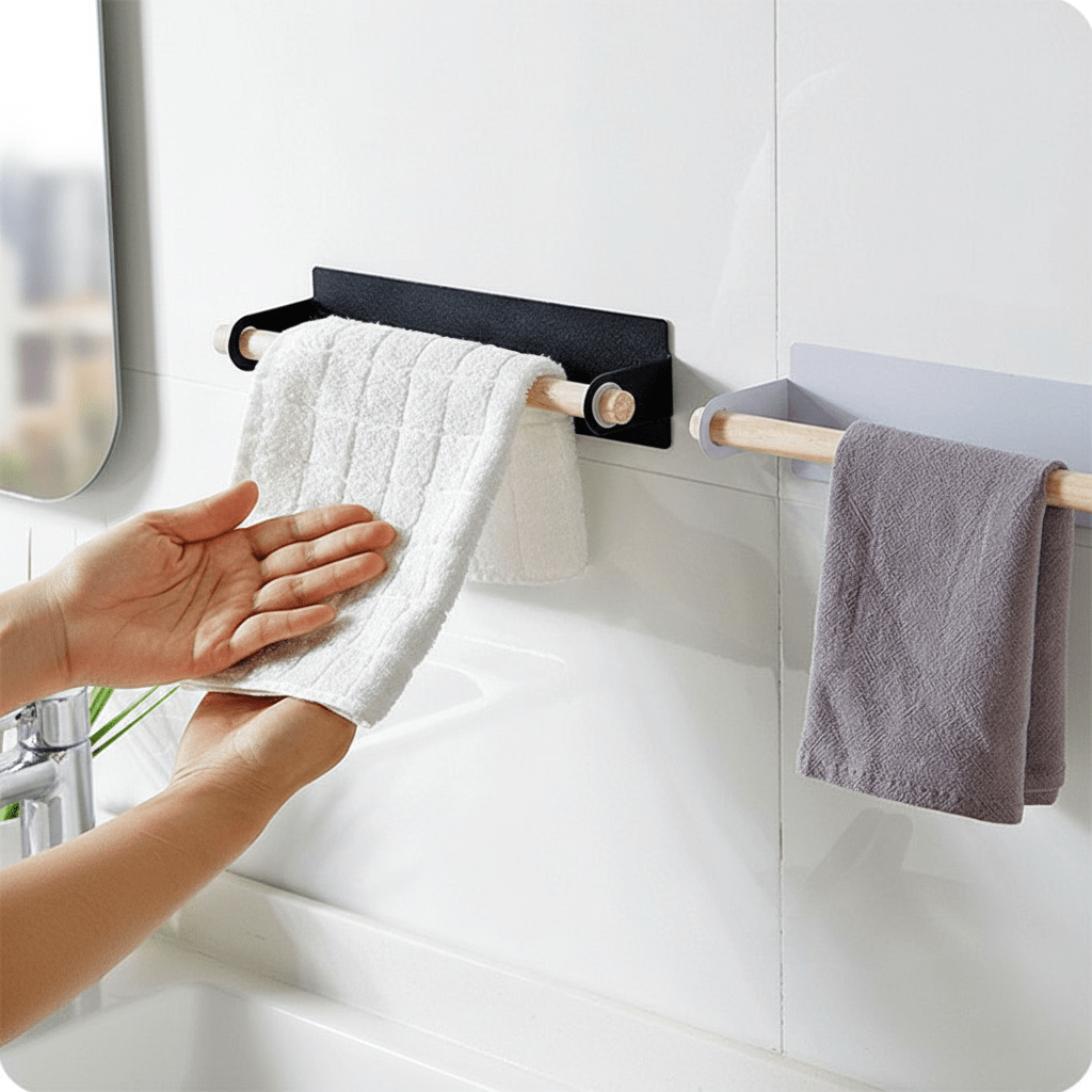 The Southern Atelier – Elegant Self - Adhesive Towel Holder in Sleek Design for a Chic Kitchen Aesthetic - The Southern AtelierSKU_1763118588880_425