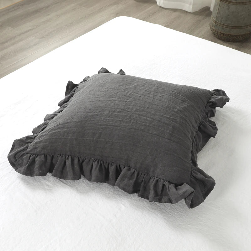 The Southern Atelier – Elegant Soft Frilled Linen Cushion Cover in Vibrant Shades for a Touch of Luxury - The Southern AtelierSKU_1763119317905_344