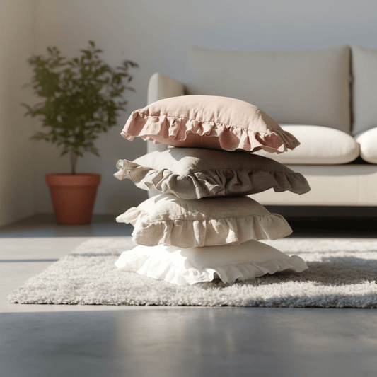 The Southern Atelier – Elegant Soft Frilled Linen Cushion Cover in Vibrant Shades for a Touch of Luxury - The Southern AtelierSKU_1763119317905_683