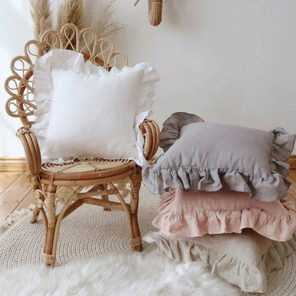 The Southern Atelier – Elegant Soft Frilled Linen Cushion Cover in Vibrant Shades for a Touch of Luxury - The Southern AtelierSKU_1763119317905_683