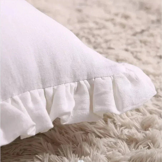 The Southern Atelier – Elegant Soft Ruffled Linen Cushion Cover for a Serene Ambiance - The Southern AtelierSKU_1765807364773_822