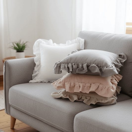 The Southern Atelier – Elegant Soft Ruffled Linen Cushion Cover for a Serene Ambiance - The Southern AtelierSKU_1765807364773_822