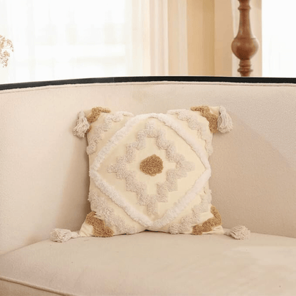 The Southern Atelier – Elegant Textured Cushion with Fringed Detail for a Timeless Luxury - The Southern AtelierSKU_1763119304939_708