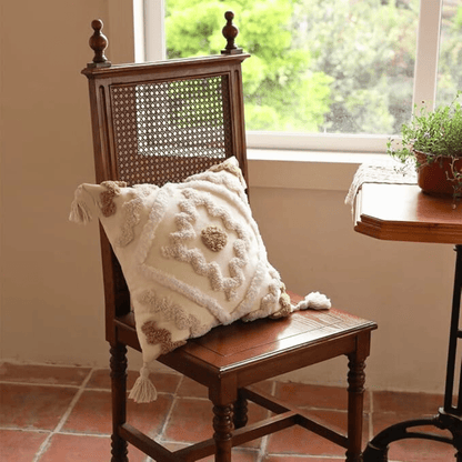 The Southern Atelier – Elegant Textured Cushion with Fringed Detail for a Timeless Luxury - The Southern AtelierSKU_1763119304939_708