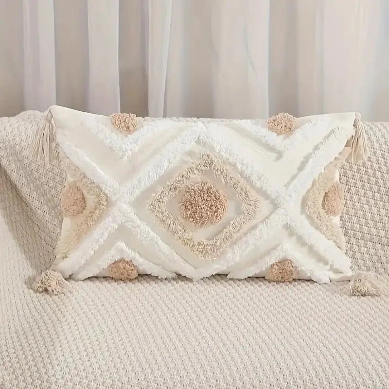 The Southern Atelier – Elegant Textured Cushion with Fringed Detail for a Timeless Luxury - The Southern AtelierSKU_1763119304939_708