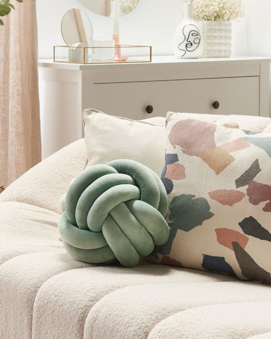 The Southern Atelier – Elegant Textured Knot Cushion in Soft Hues for a Serene Ambiance - The Southern AtelierSKU_1763119258154_646