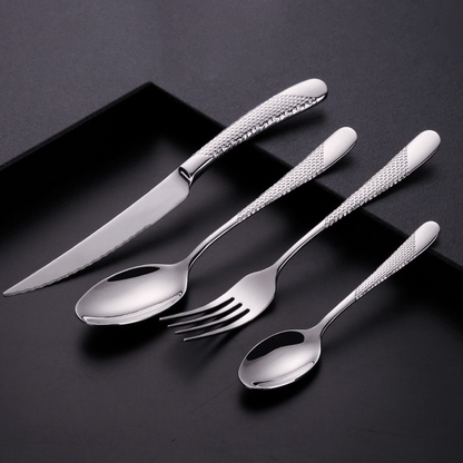 The Southern Atelier – Elegant Textured Stainless Steel Cutlery Set for a Stylish Dining Experience - The Southern AtelierSKU_1764698715877_698