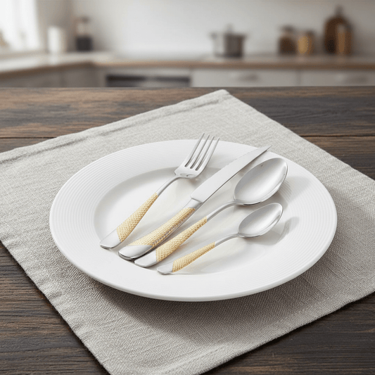 The Southern Atelier – Elegant Textured Stainless Steel Cutlery Set for a Stylish Dining Experience - The Southern AtelierSKU_1764698715877_698