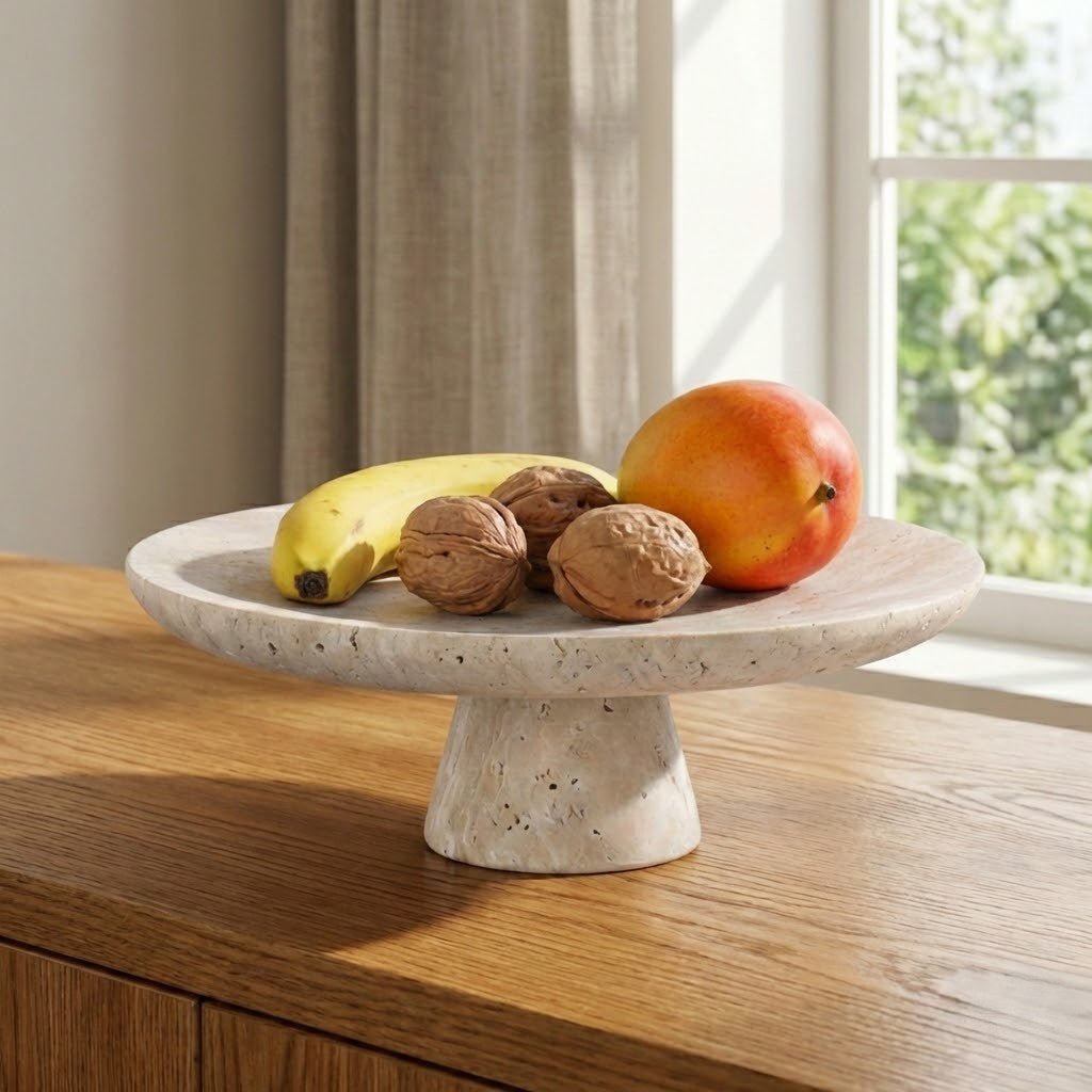 The Southern Atelier – Elegant Travertine Fruit Bowl for Sophisticated Dining Spaces, with Timeless Charm - The Southern AtelierSKU_1769008250835_981