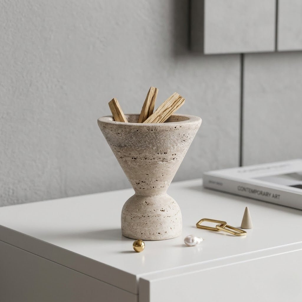 The Southern Atelier – Elegant Travertine Incense Burner for a Serene Ambiance - The Southern AtelierSKU_1774881584500_67