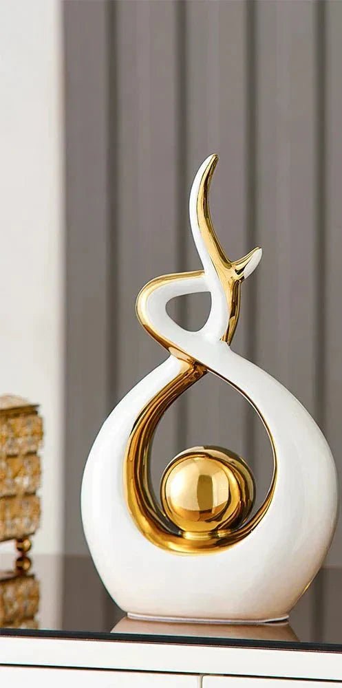 The Southern Atelier – Elegant Twisted Ceramic Sculpture with Golden Highlights for a Timeless Charm - The Southern AtelierSKU_1763119421386_143