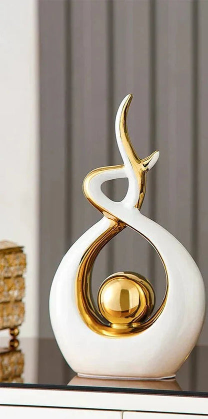 The Southern Atelier – Elegant Twisted Ceramic Sculpture with Golden Highlights for a Timeless Charm - The Southern AtelierSKU_1763119421386_143