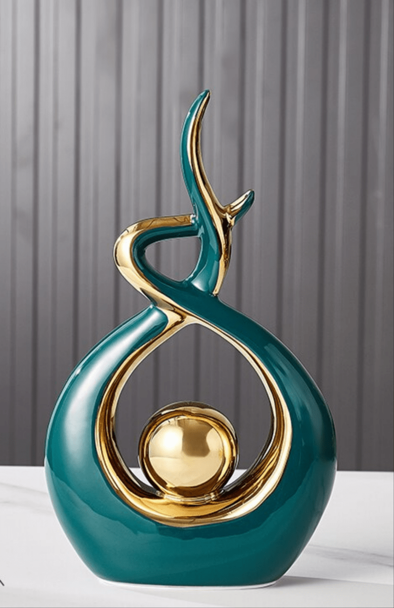 The Southern Atelier – Elegant Twisted Ceramic Sculpture with Golden Highlights for a Timeless Charm - The Southern AtelierSKU_1763119421386_143